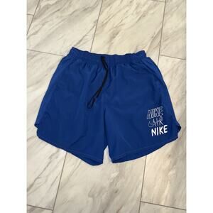 NIKE Blue Dri-Fit Challenger 7" Brief-Lined Training Running Active Short Large